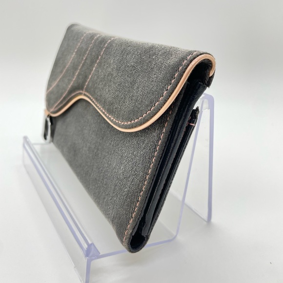 EUC Dior Saddle Gray Denim Long Wallet - Picture 3 of 11